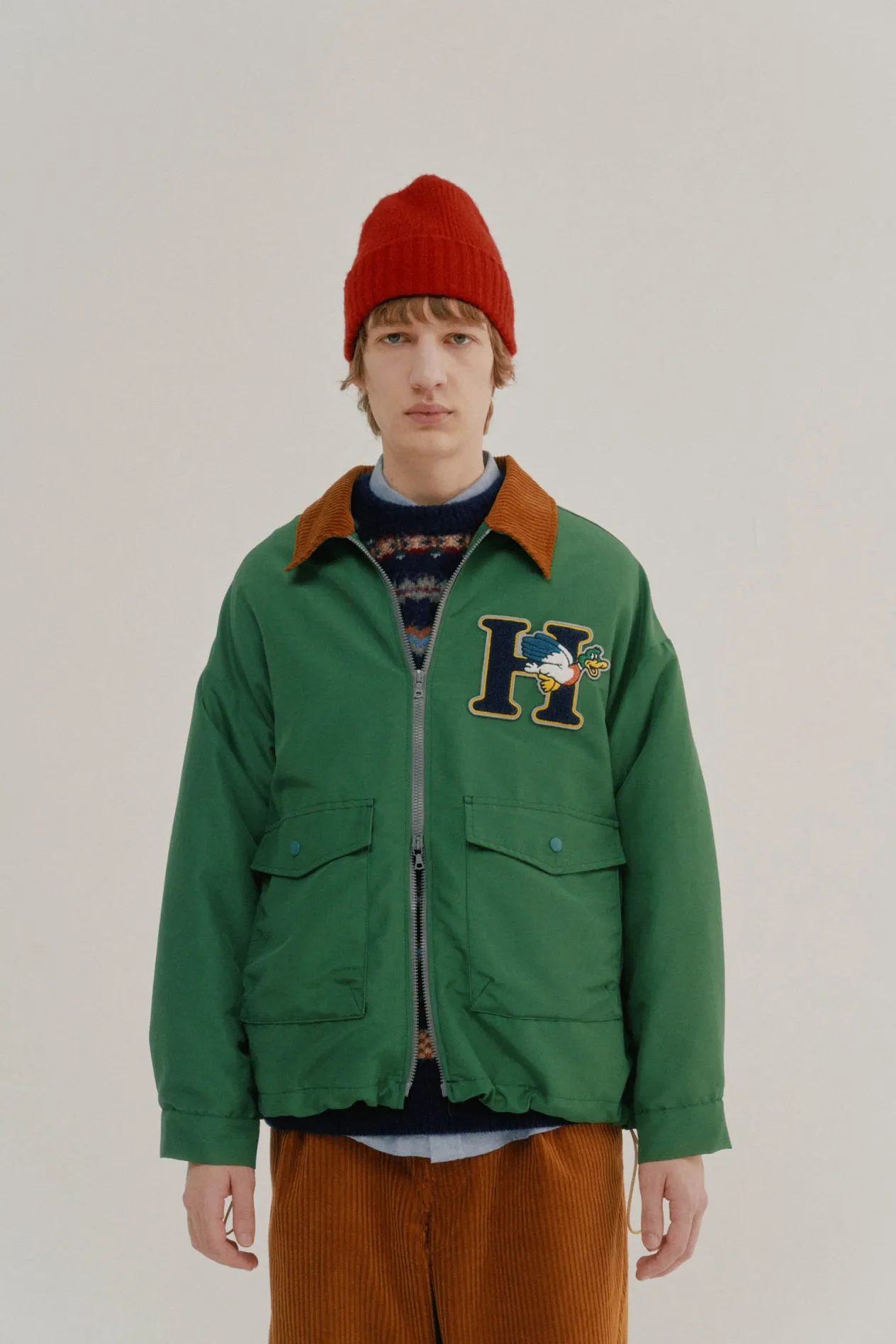 Howlin Boxy Swing Jacket - Cord Neck - ’ Duck Green Best Sale