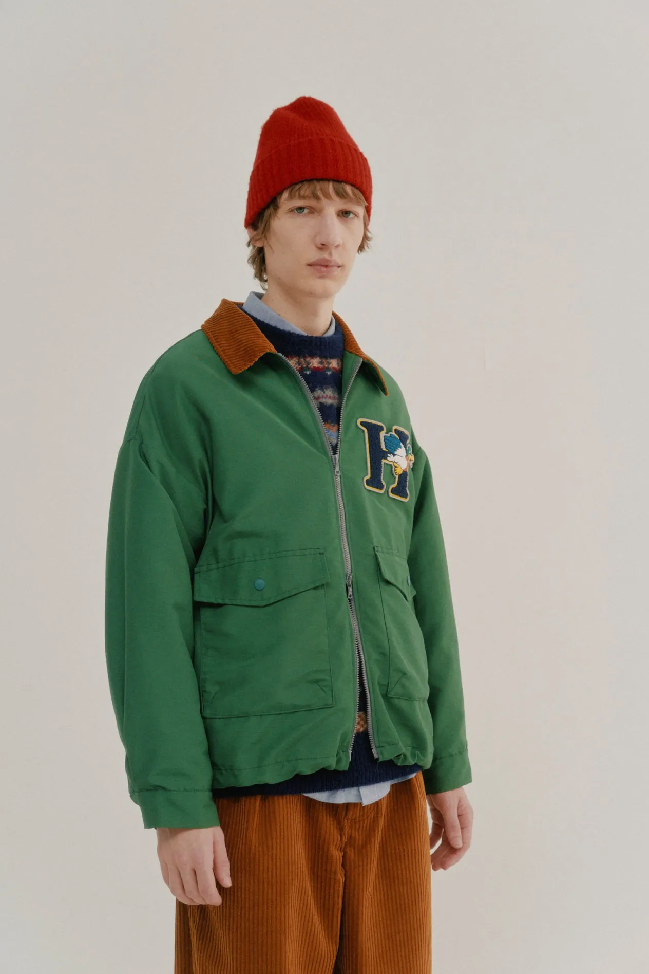 Howlin Boxy Swing Jacket - Cord Neck - ’ Duck Green Best Sale