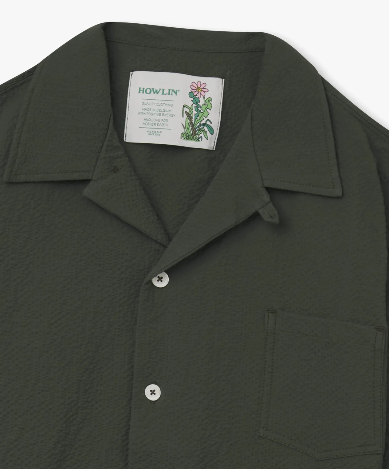 Howlin Cocktail Shirt - Greenish Seersucker New