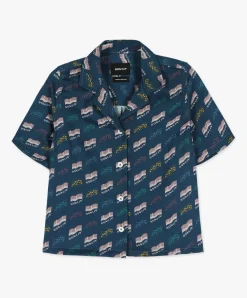 Howlin Cocktails For The Girls Please Shirt - Azzuro ' Piano Hemp Print (Women) New