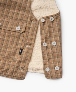 Howlin Cosmic Vest - Brushed Japanese Cotton Check Camel Fashion
