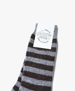 Howlin Cosmonaut Socks - Light Grey / Brown Flash Sale