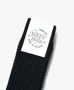 Howlin Fuzzy Waffle Socks - Black Shop