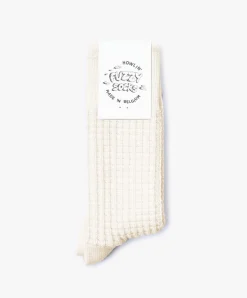 Howlin Fuzzy Waffle Socks - Ecru Best Sale