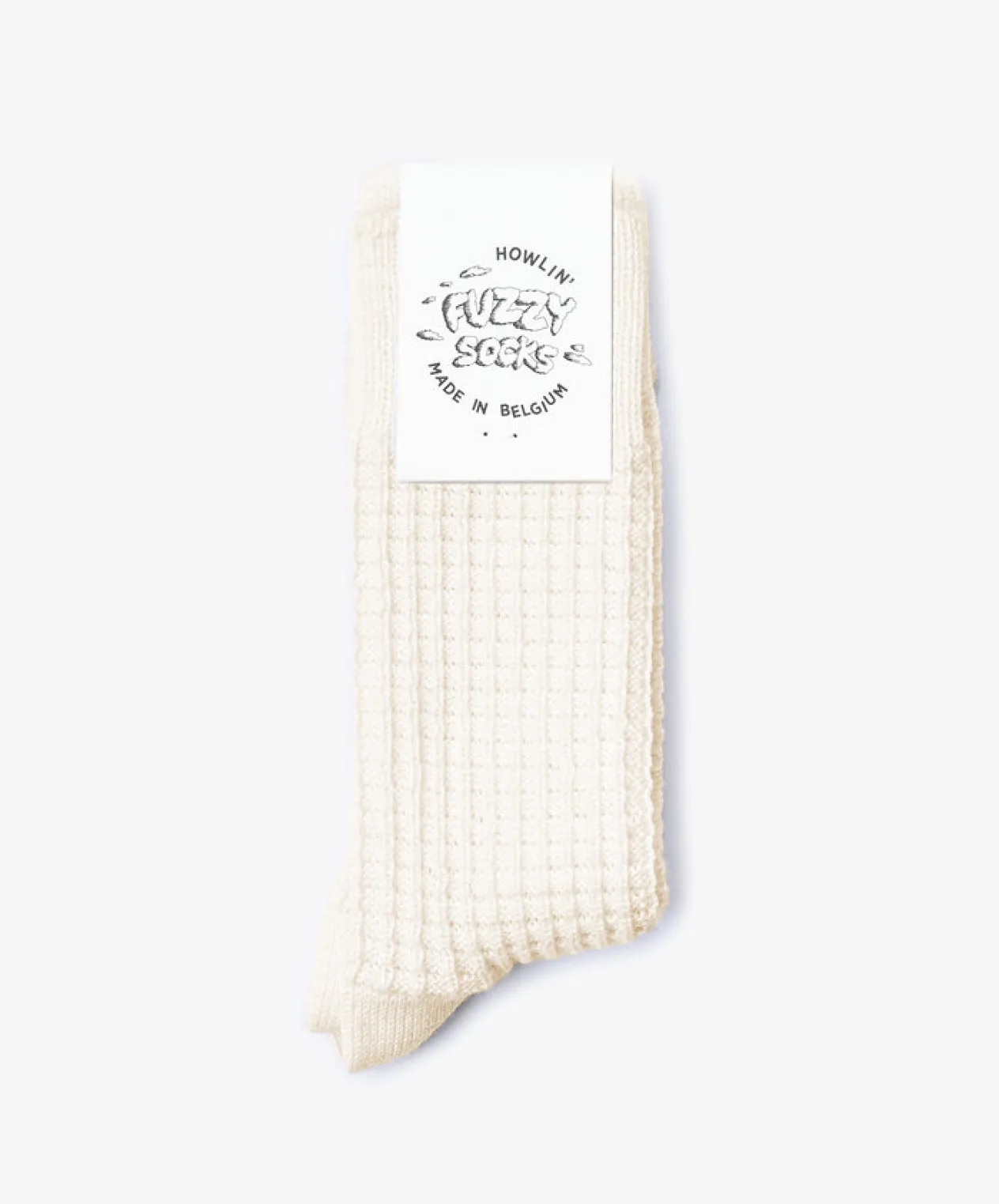 Howlin Fuzzy Waffle Socks - Ecru Best Sale