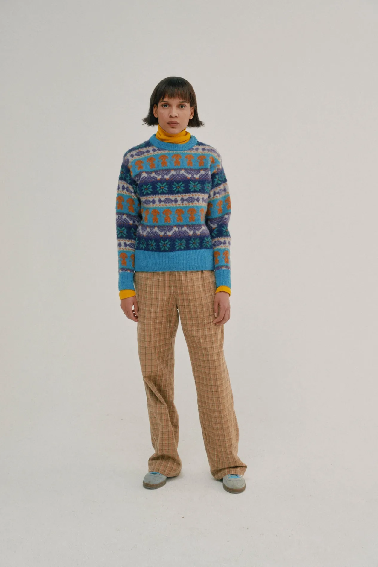 Howlin Love Pants - Brushed Japanese Cotton Check Camel (Women) Discount
