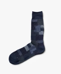 Anonymous Ism Patchwork Crew Socks - Navy Shop