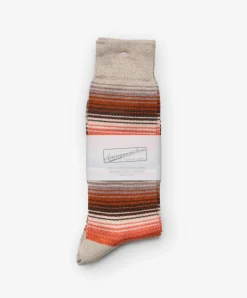 Anonymous Ism Sarape Stripes Crew Socks - Beige New