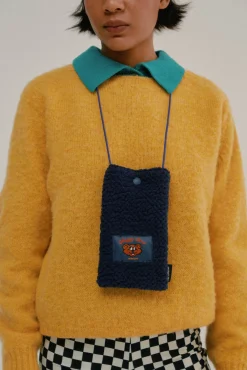 Howlin Shaggy Bear Pouch - Recycled Shearling Navy Sale