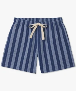 Howlin Smiling Shorts - Blue Stripes Seersucker New