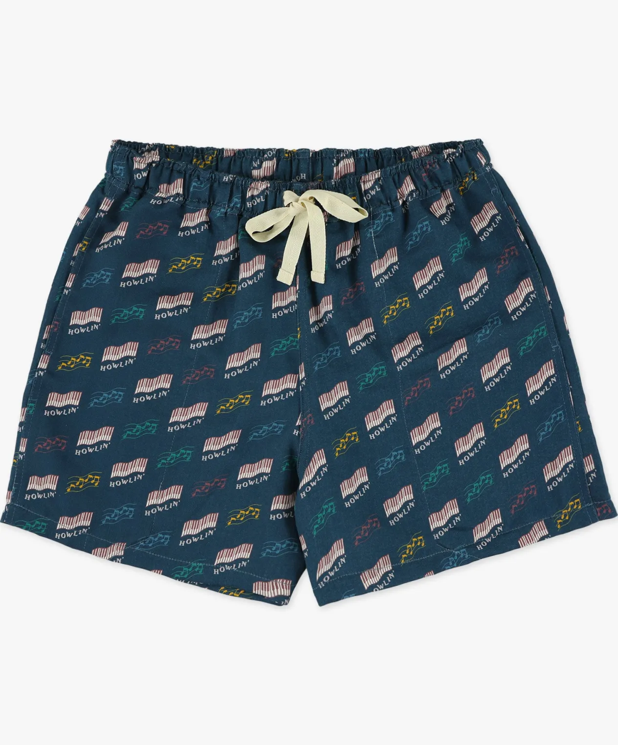 Howlin Smiling Shorts - Azzuro ' Piano Hemp Print Cheap