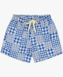 Howlin Smiling Shorts - Blue Madras Patchwork Sale