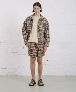 Howlin Smiling Shorts - Multi Madras Patchwork Discount